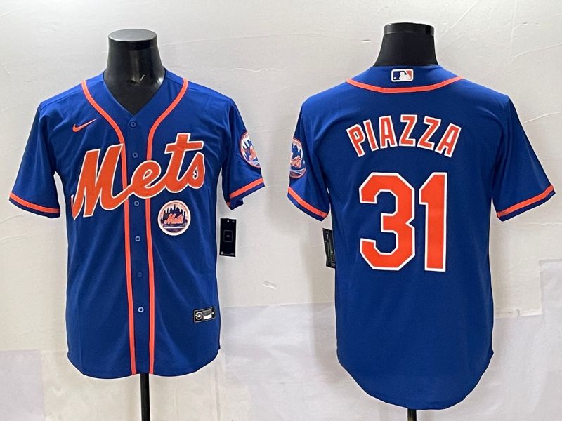 Men 2025 New York Mets #31 Piazza Blue Game Nike MLB Jersey style 010->new york mets->MLB Jersey